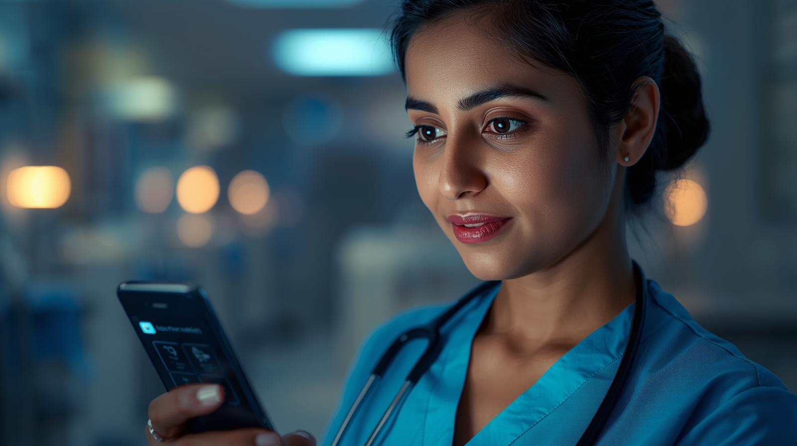 Nurse receiving reminder